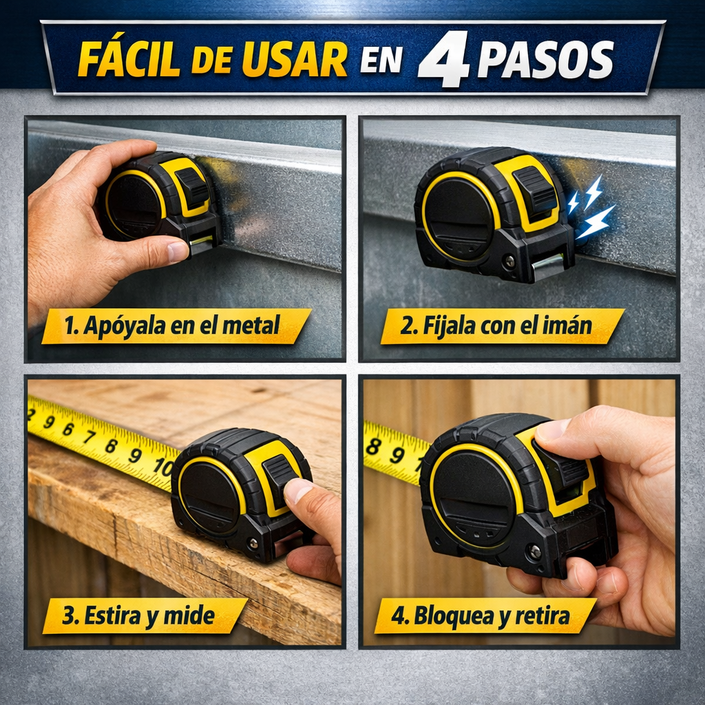 Cinta Métrica Magnética – Medición Mangética – Mide Solo en Segundos