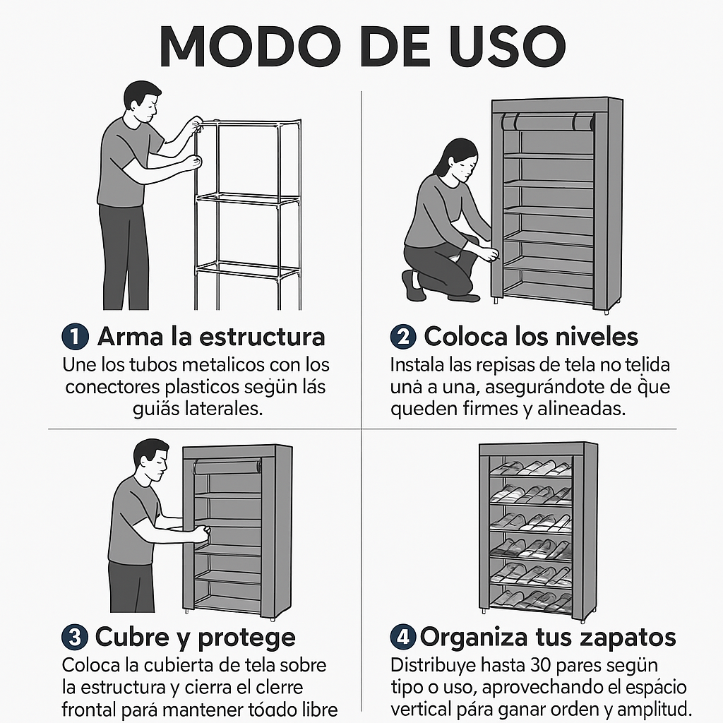 Zapatero Vertical 10 Niveles – Ahorra Espacio y Mantén Tu Hogar en Orden en Minutos