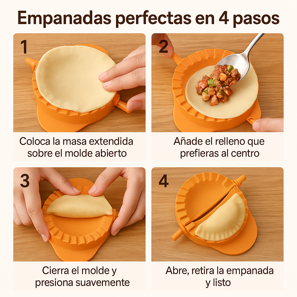 Molde Empanadas 2 en 1 – Prepara empanadas perfectas en segundos y disfruta cocinando en familia
