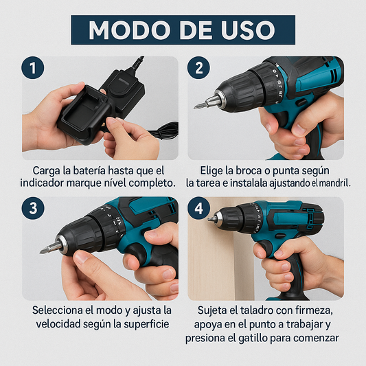 Taladro Profesional Portátil – Potencia para Todo Tipo de Tareas – Deja tu Casa Lista Hoy y Ahorra en Técnicos