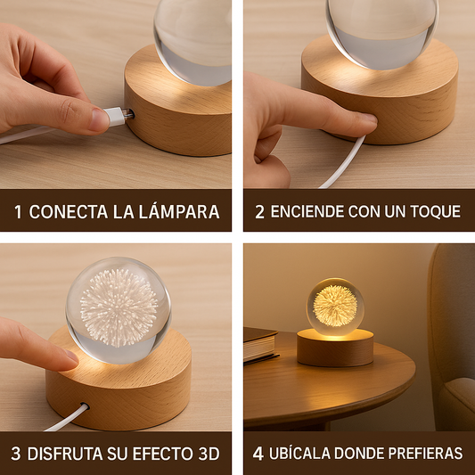 Lámpara Esfera de Cristal – Ilumina tu Espacio – Crea un Ambiente Elegante y Acogedor al Instante