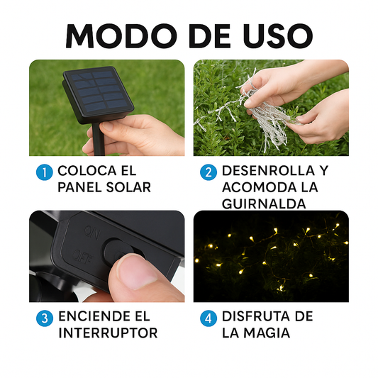 Luz Solar de Hadas – Ilumina tu Navidad sin enchufes – Magia y ahorro en segundos