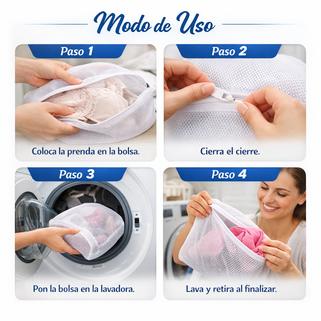 Set 7 Bolsas de Lavado - Evita Daños y Enredos - Ahorra en Ropa desde el Primer Uso