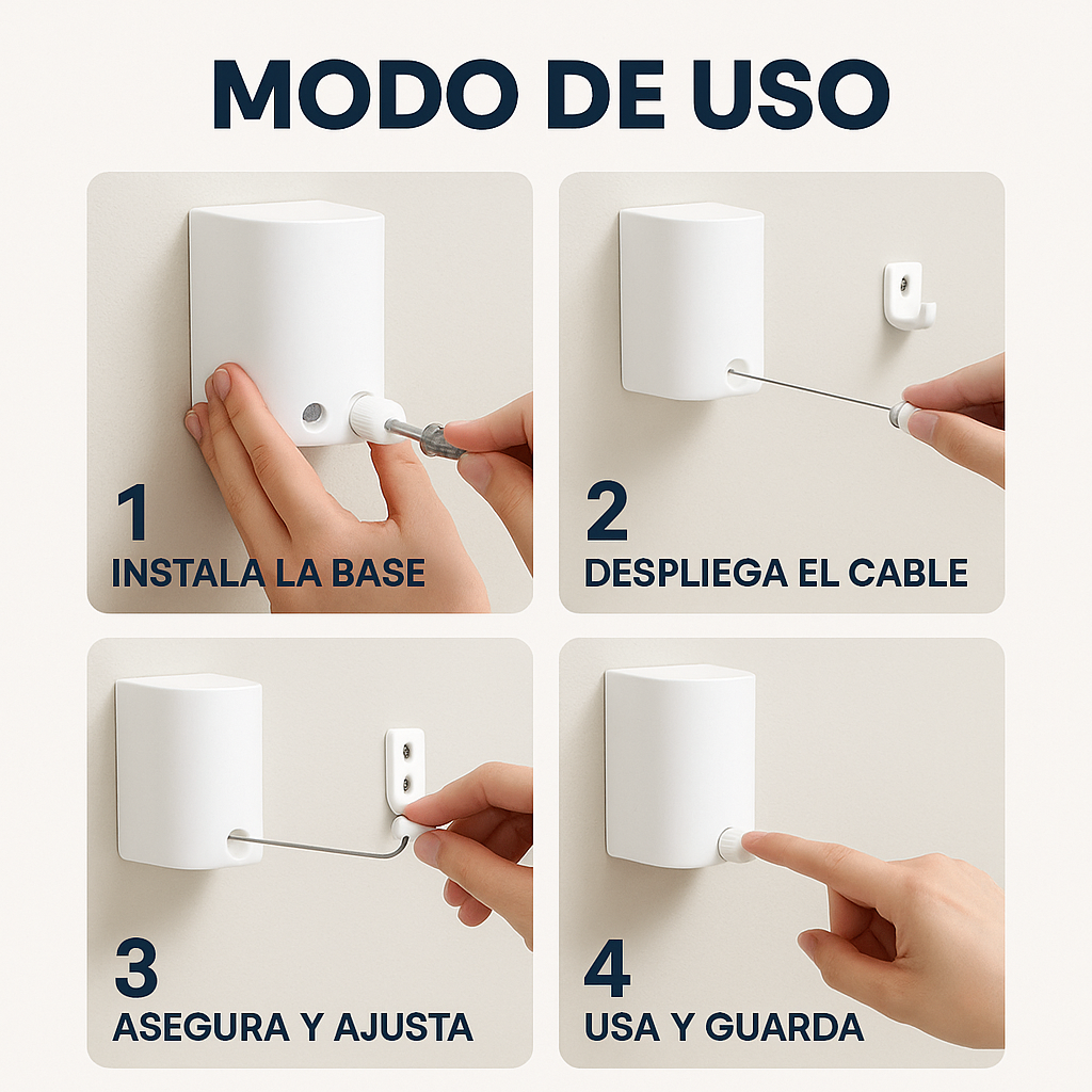 Tendedero Retráctil – Ahorra Espacio – Mantén tu Ropa Seca y Tu Hogar Ordenado por Años