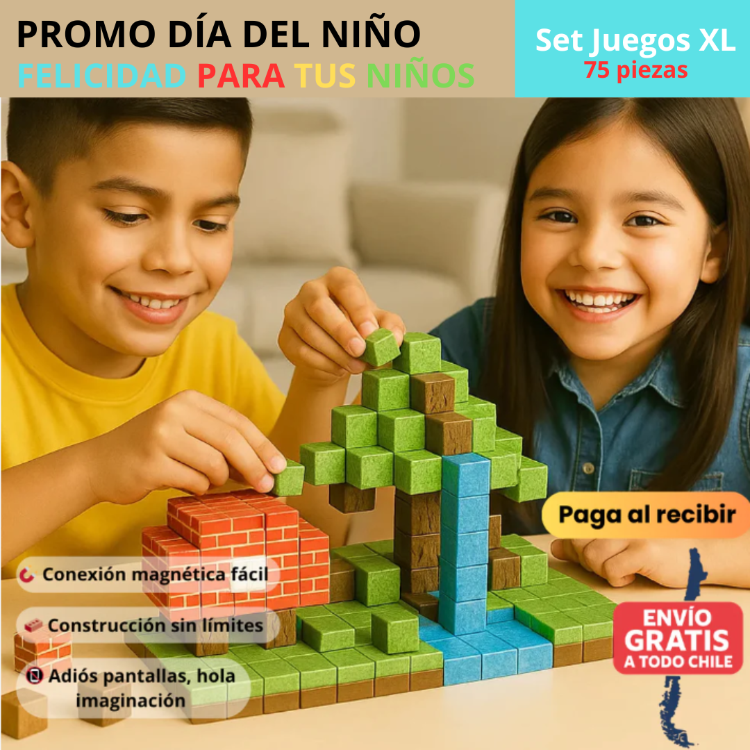 Bloques Magnéticos XL (75 pzs) Minecraft – Construcción divertida – Sorprende este Día del Niño
