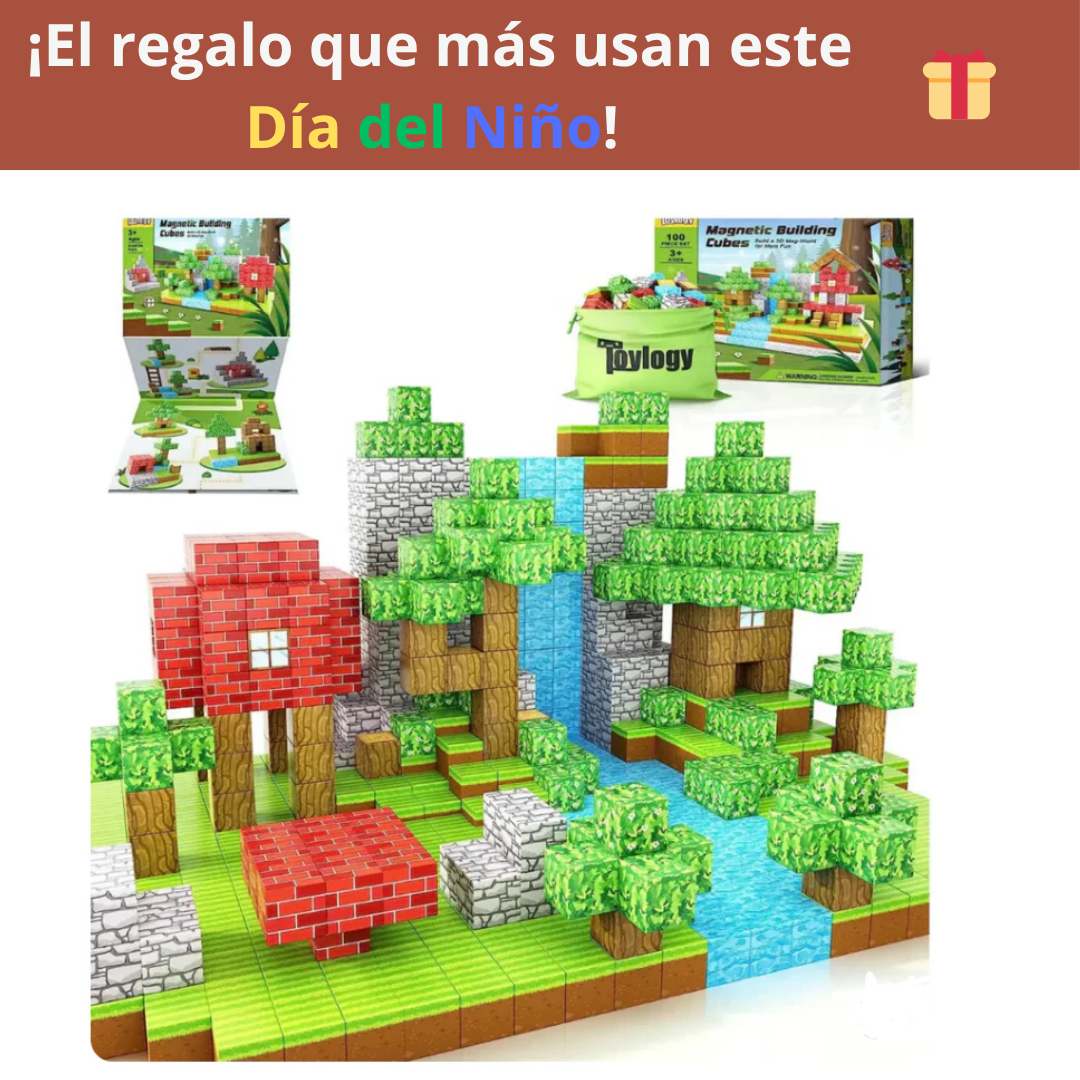 Bloques Magnéticos XL (75 pzs) Minecraft – Construcción divertida – Sorprende este Día del Niño