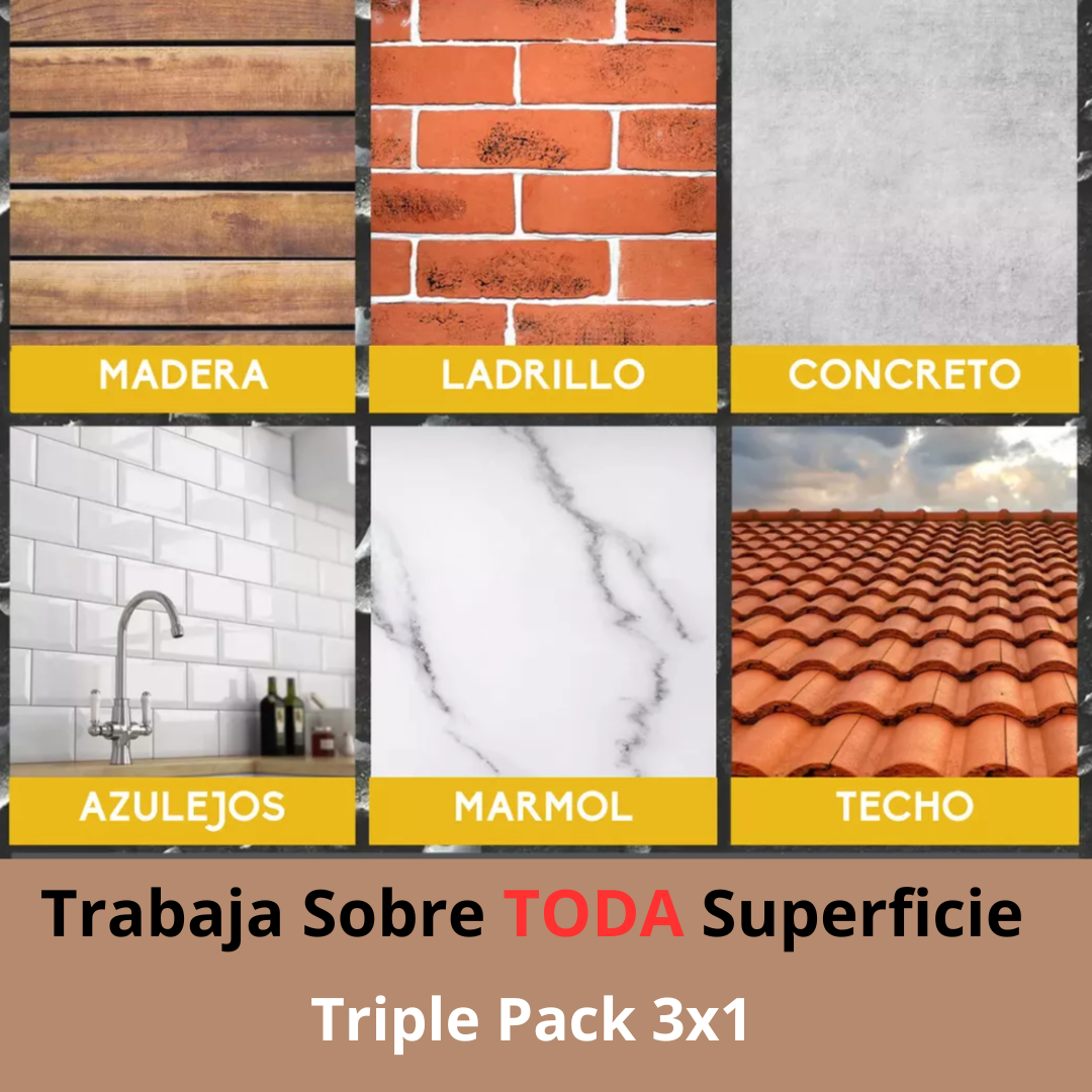 TRIPLE PACK (x3) Adhesivo Impermeable - Sella Filtraciones - Repara grietas y goteras.