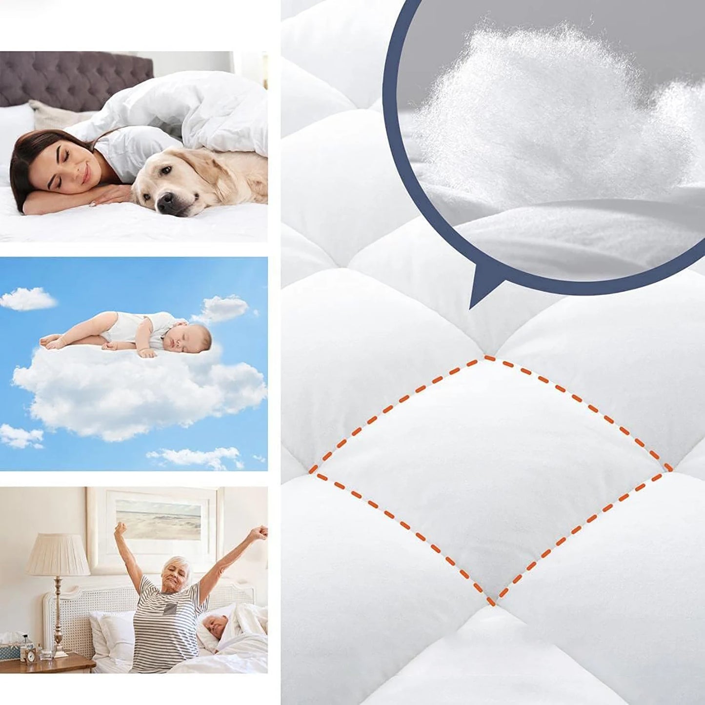 Cubre colchón impermeable + FUNDAS DE REGALO – Bloquea líquidos y manchas –