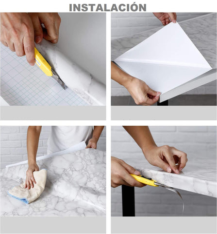 Papel Vinil Adhesivo Marmoleado – Protege y cubre superficies – Mantén tu hogar limpio y seguro desde el primer día