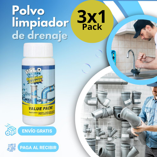 Pack x3 - Limpiador de Drenaje - Destapador Potente de Tuberías