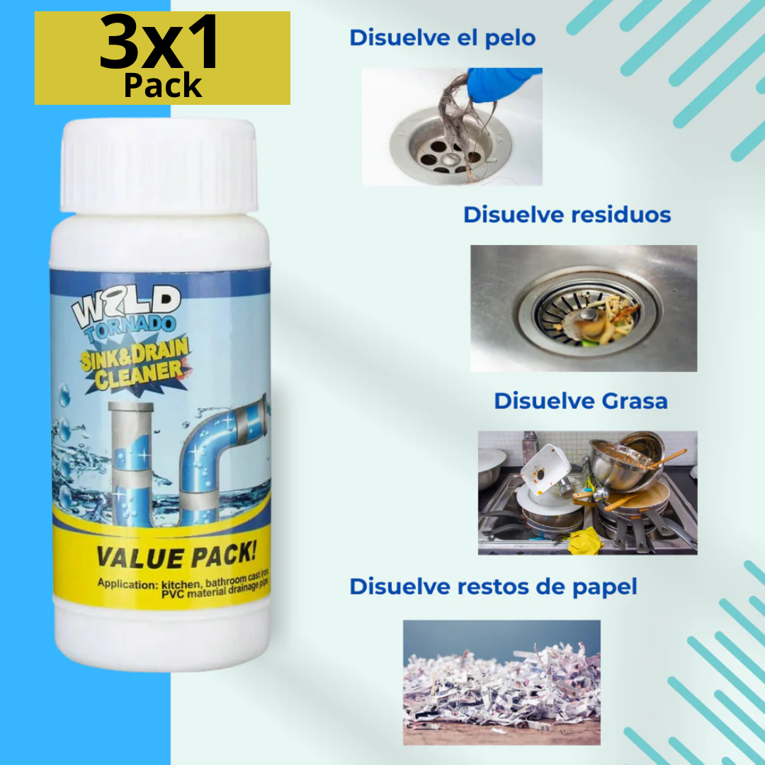 Pack x3 - Limpiador de Drenaje - Destapador Potente de Tuberías