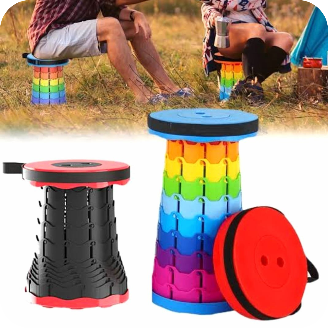 Taburete Telescópico Portátil – Altura Ajustable – Descansa Seguro Donde Vayas