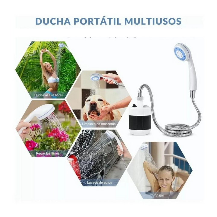 Ducha Portátil Recargable – Agua en Cualquier Lugar – Higiene y Comodidad al Instante