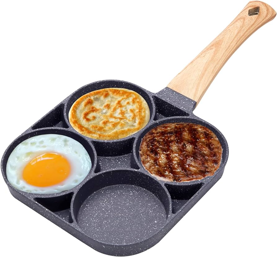 Sartén Antiadherente 4 Espacios – Todo en Uno – Ahorra tiempo en cada comida