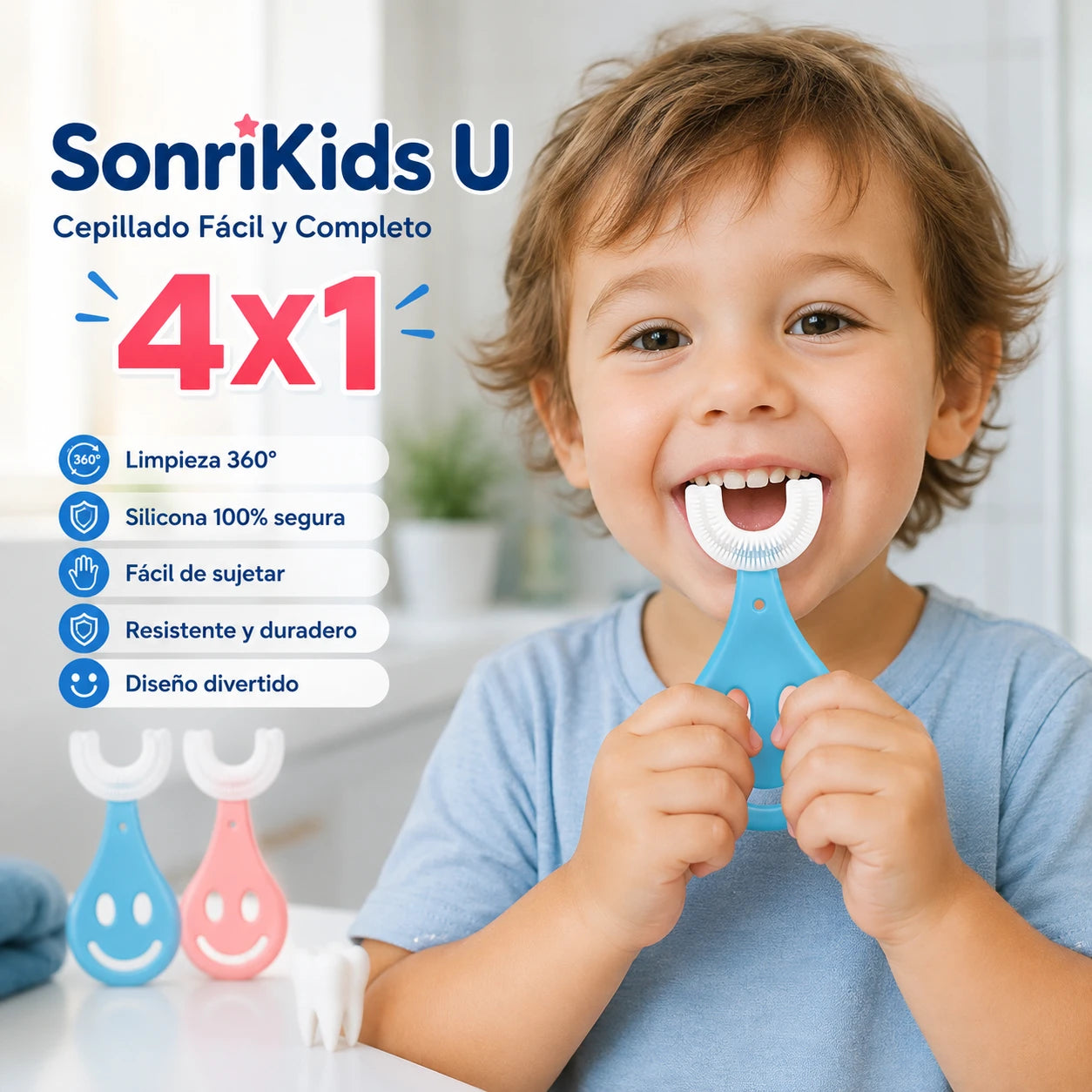 SonriKids U  SonriKids U - Cepillado Fácil y Completo 4x1