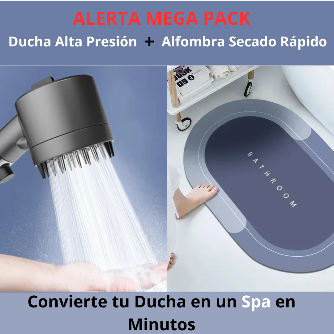 ALERTA MEGA PACK: Ducha Alta Presión + Alfombra Secado Rápido