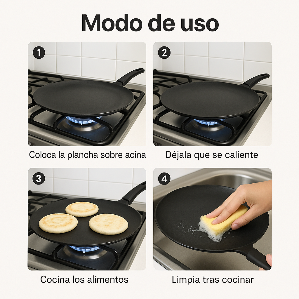 Plancha Antiadherente 30 cm 2x1  – Cocina Fácil – Resultados Perfectos en Minutos