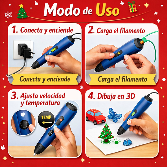 Lápiz Impresora 3D – Creatividad sin Pantallas – Diversión Educativa Desde el Primer Uso