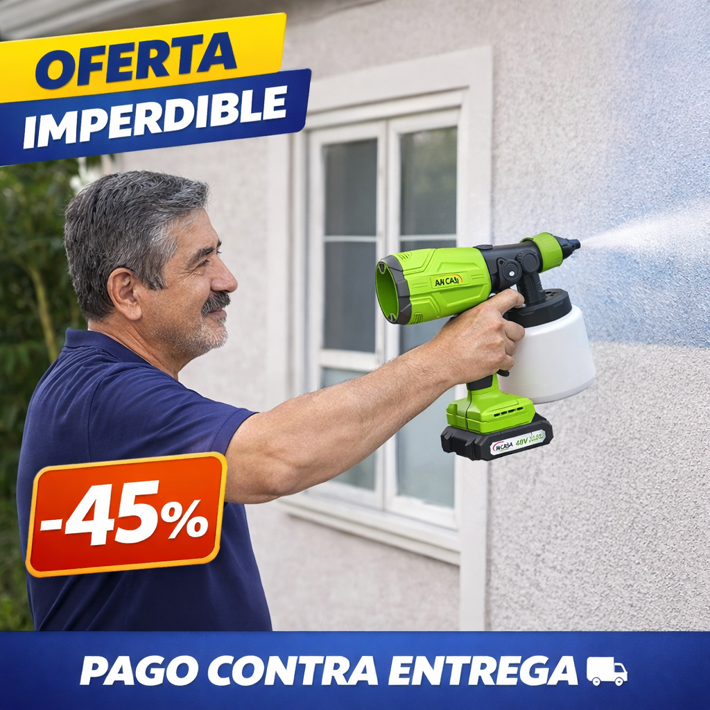Pistola Pulverizadora Pintura – Inalámbrica – Renueva tu Casa en Menos Tiempo y sin Gastar de Más