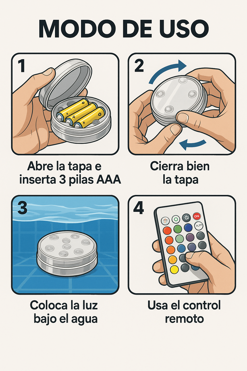 Luz LED Subacuática – Iluminación de Piscinas y Jardines – Transforma tus espacios en minutos