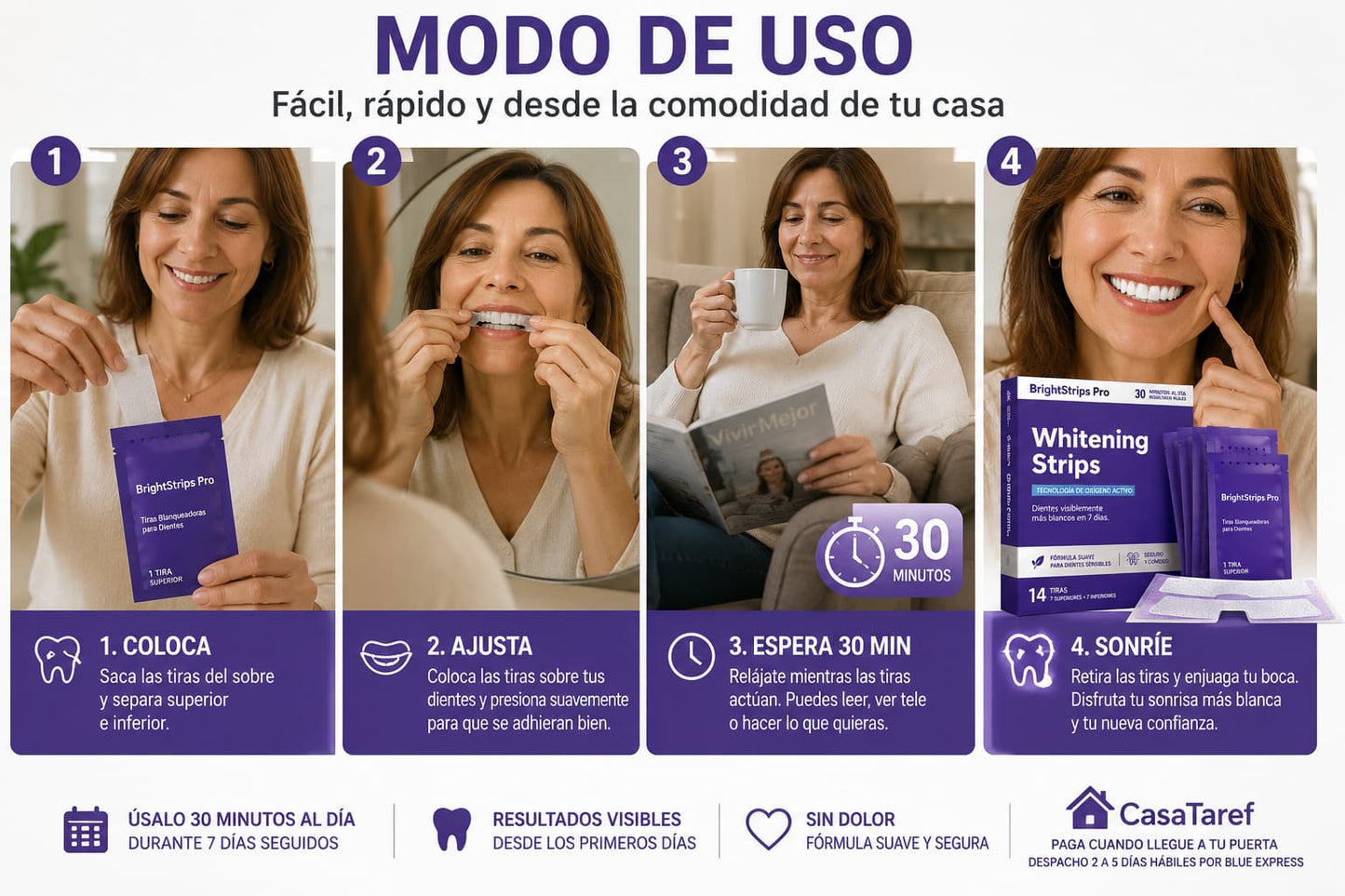 BrightStrips Pro — Dientes Blancos en 7 Días, Sin Dolor