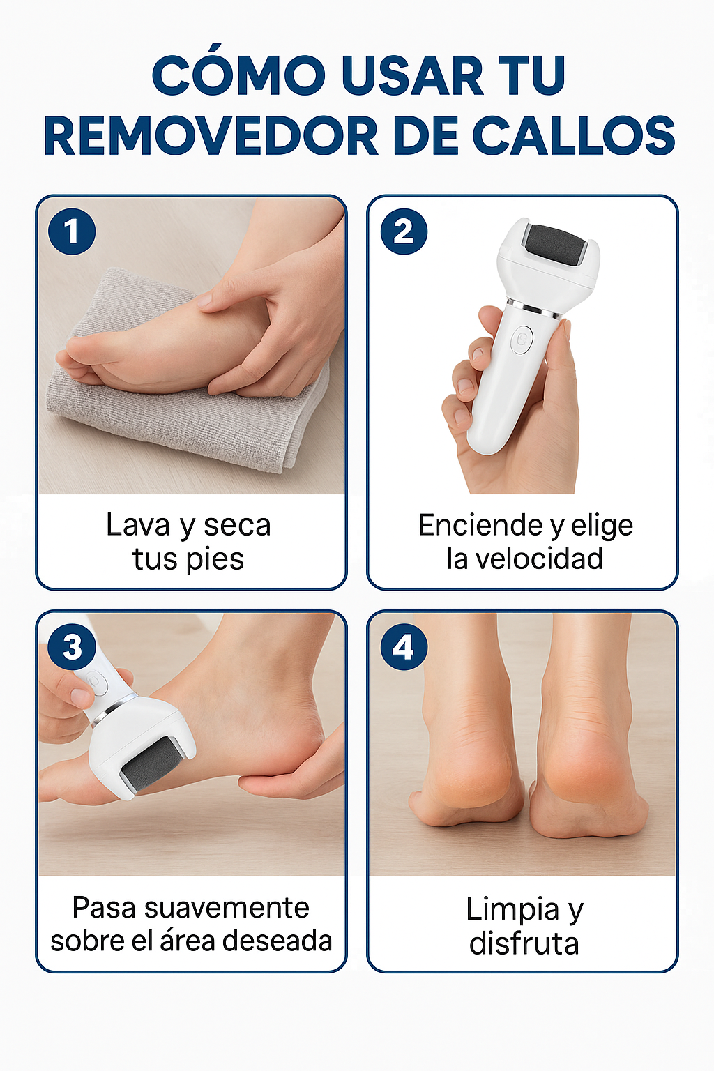 Removedor de Callos Eléctrico – Suaviza tus pies al instante – Resultados seguros sin salir de casa