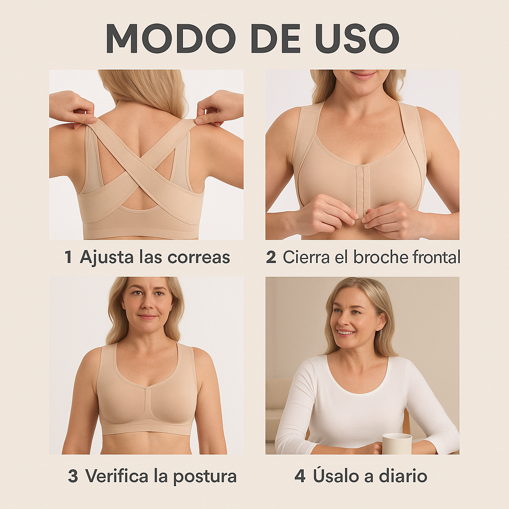 Sostén Corrector de Postura – Realza y Endereza – Luce más erguida y segura desde el primer uso
