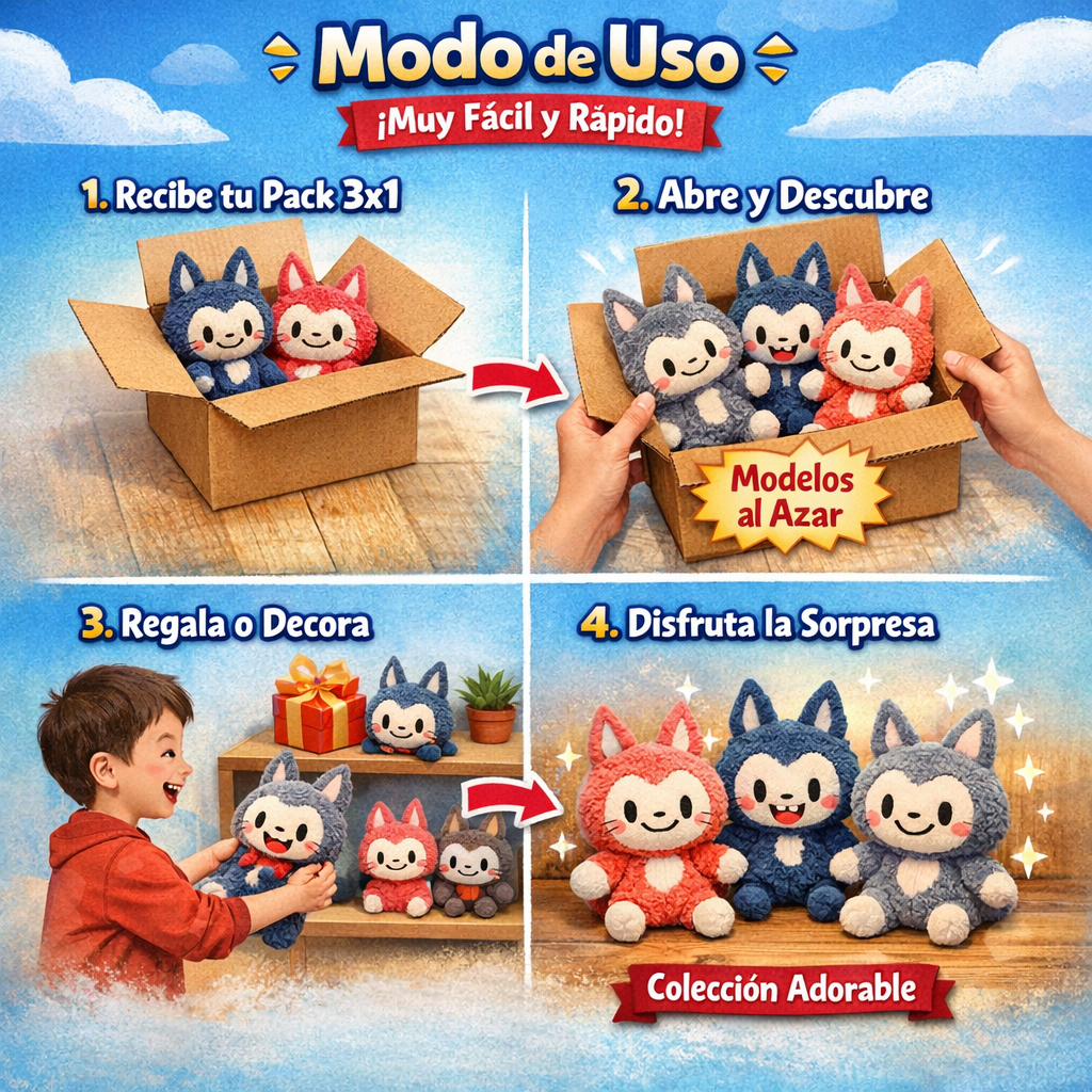 Pack Labubu 3×1 – Peluches Coleccionables – Más Regalos al Mismo Precio