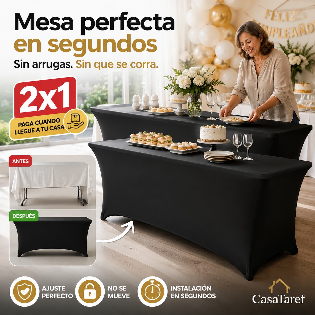 TableFlex Pro - Transforma Cualquier Mesa en Segundos, Sin Arrugas