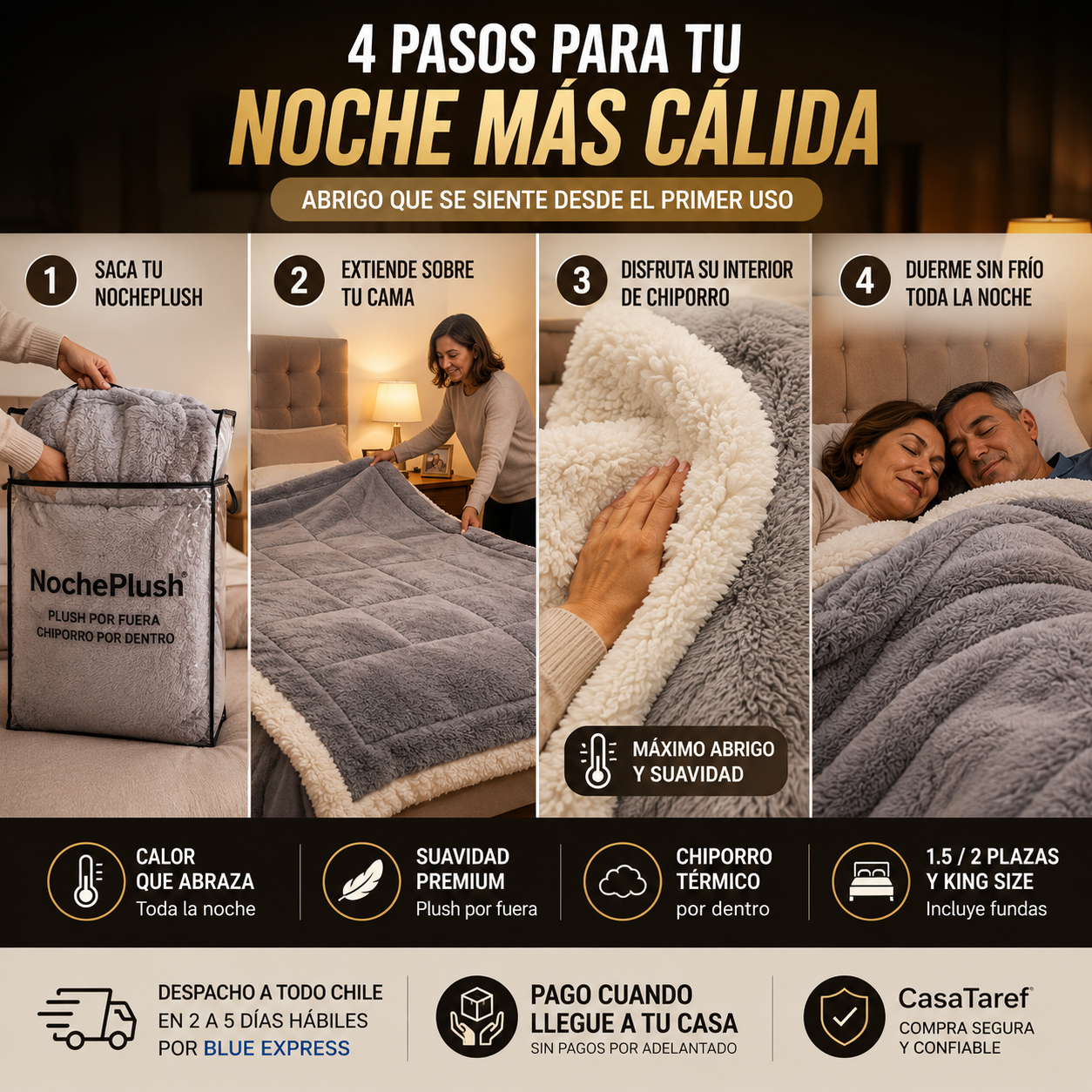 NochePlush — El cobertor que te envuelve en calor desde la primera noche