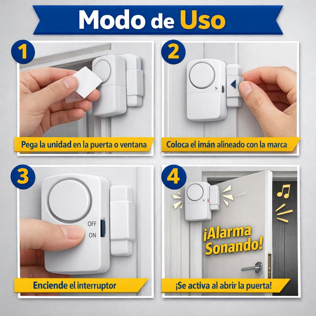 Alarma Magnética de Puerta y Ventana – Detección Instantánea – Protección Inmediata 24h
