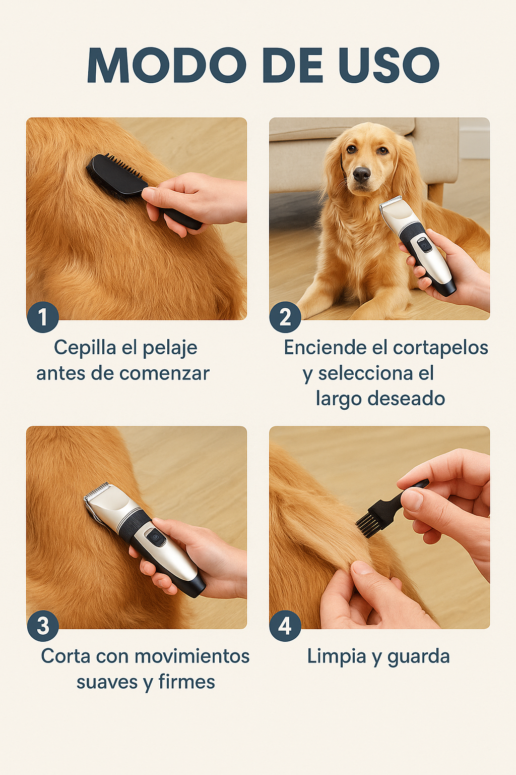 Cortapelos Premium Mascotas – Corta sin tirones – Pelaje perfecto en minutos sin salir de casa