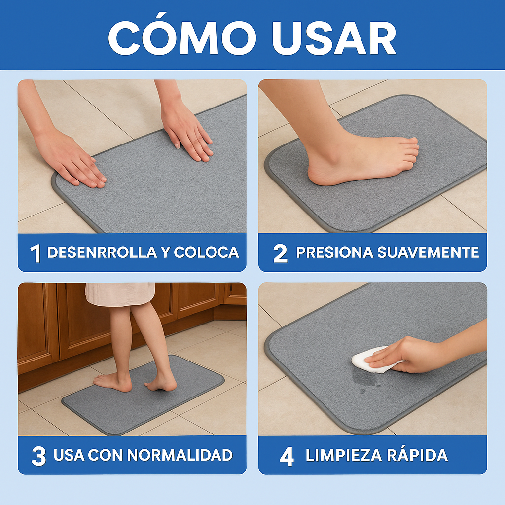 2x1: Tapete Absorbente Antideslizante – Seca al Instante – Piso Seguro en Segundos