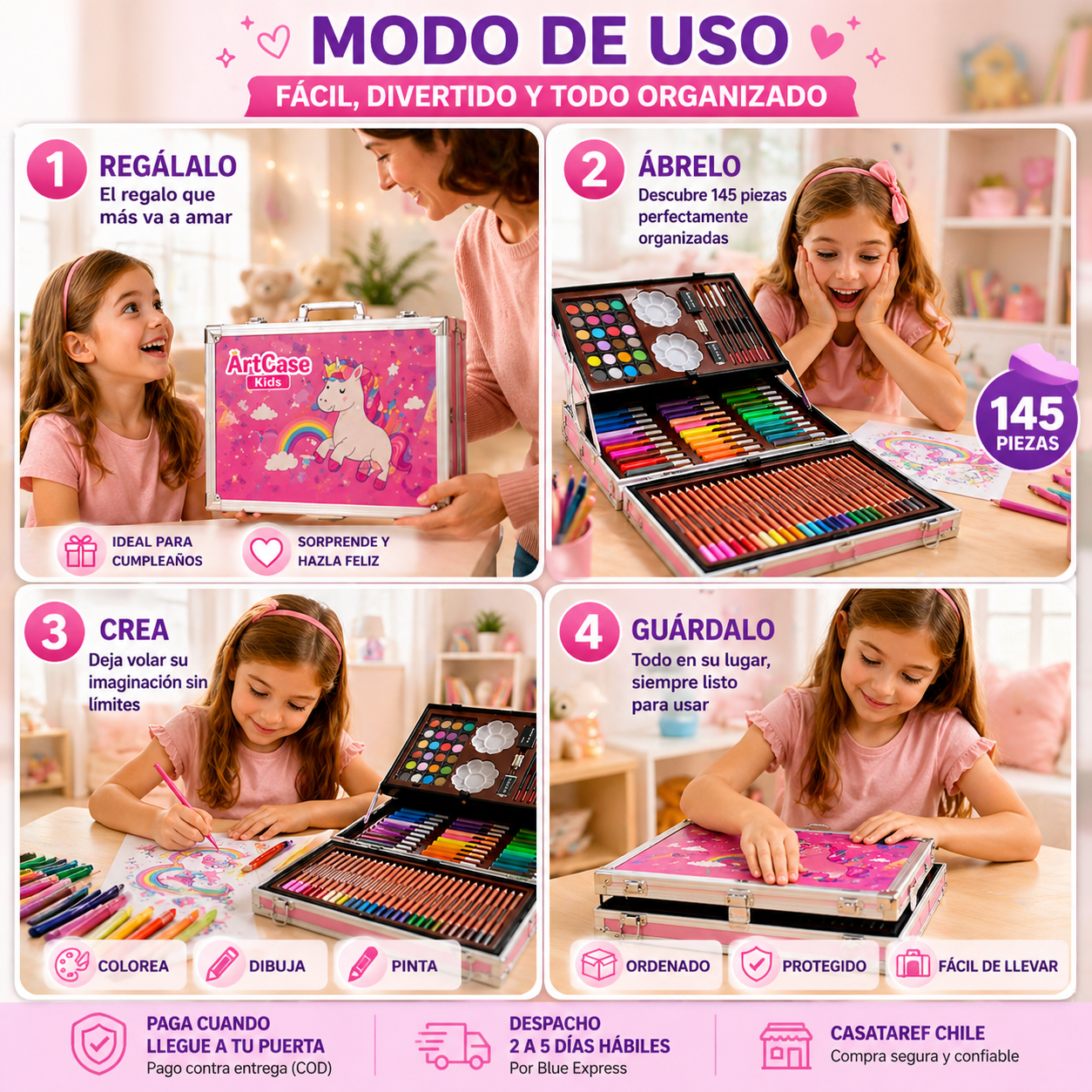 ArtCase Kids — El kit de arte completo que tu hija va a amar