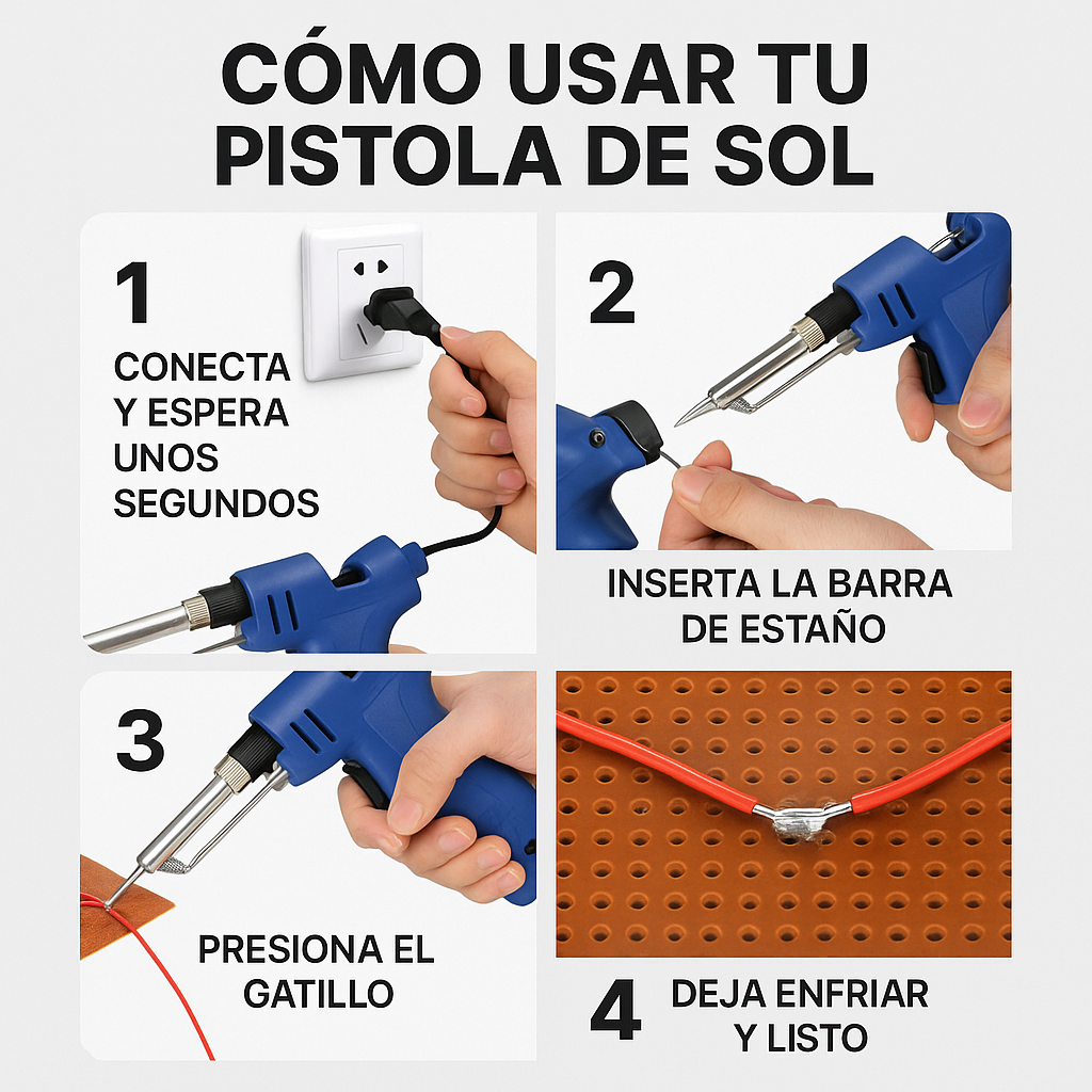 Pistola de Sol – Solda fácil y rápida – Arregla en segundos sin gastar en técnicos