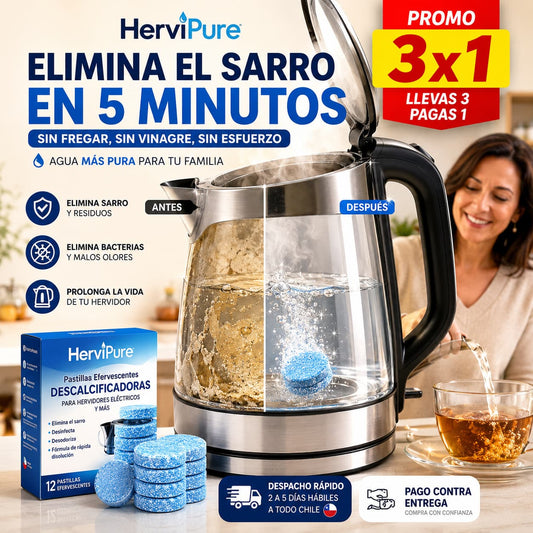 HerviPure 3x1 — 2 Años de Hervidor Impecable, sin Esfuerzo