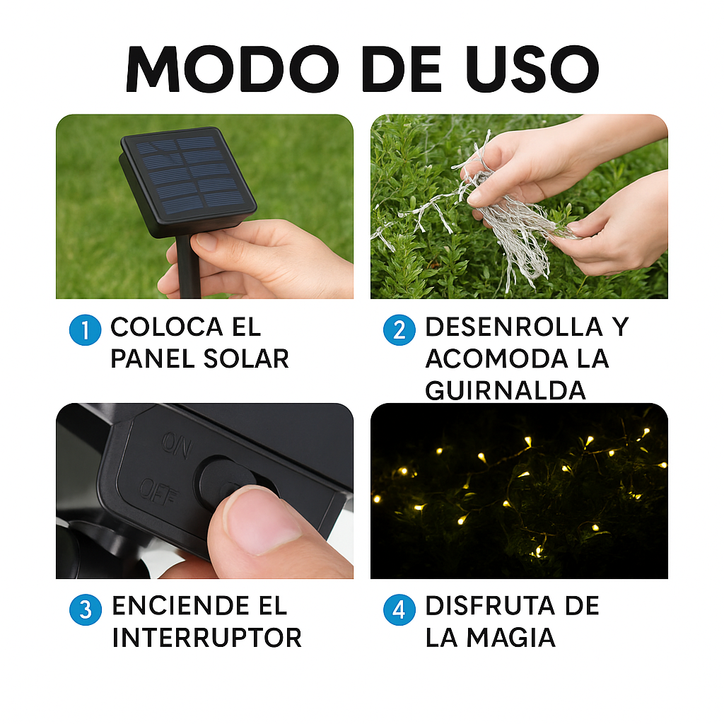 Luz Solar de Hadas – Ilumina tu Navidad sin enchufes – Magia y ahorro en segundos