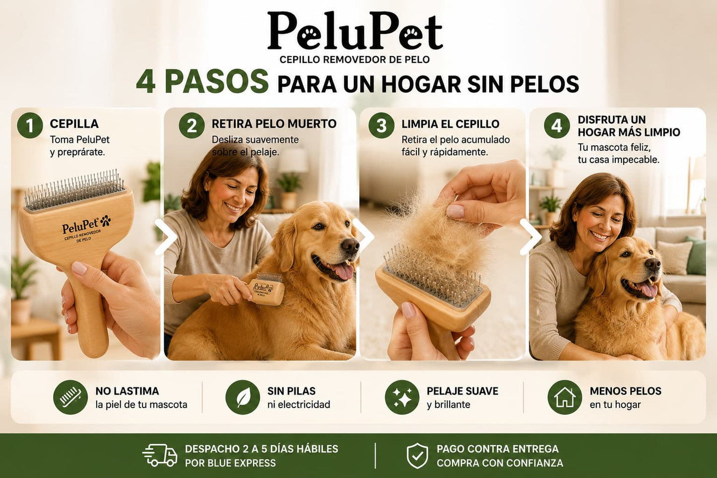 PeluPet - Elimina el pelo suelto de tu mascota en minutos