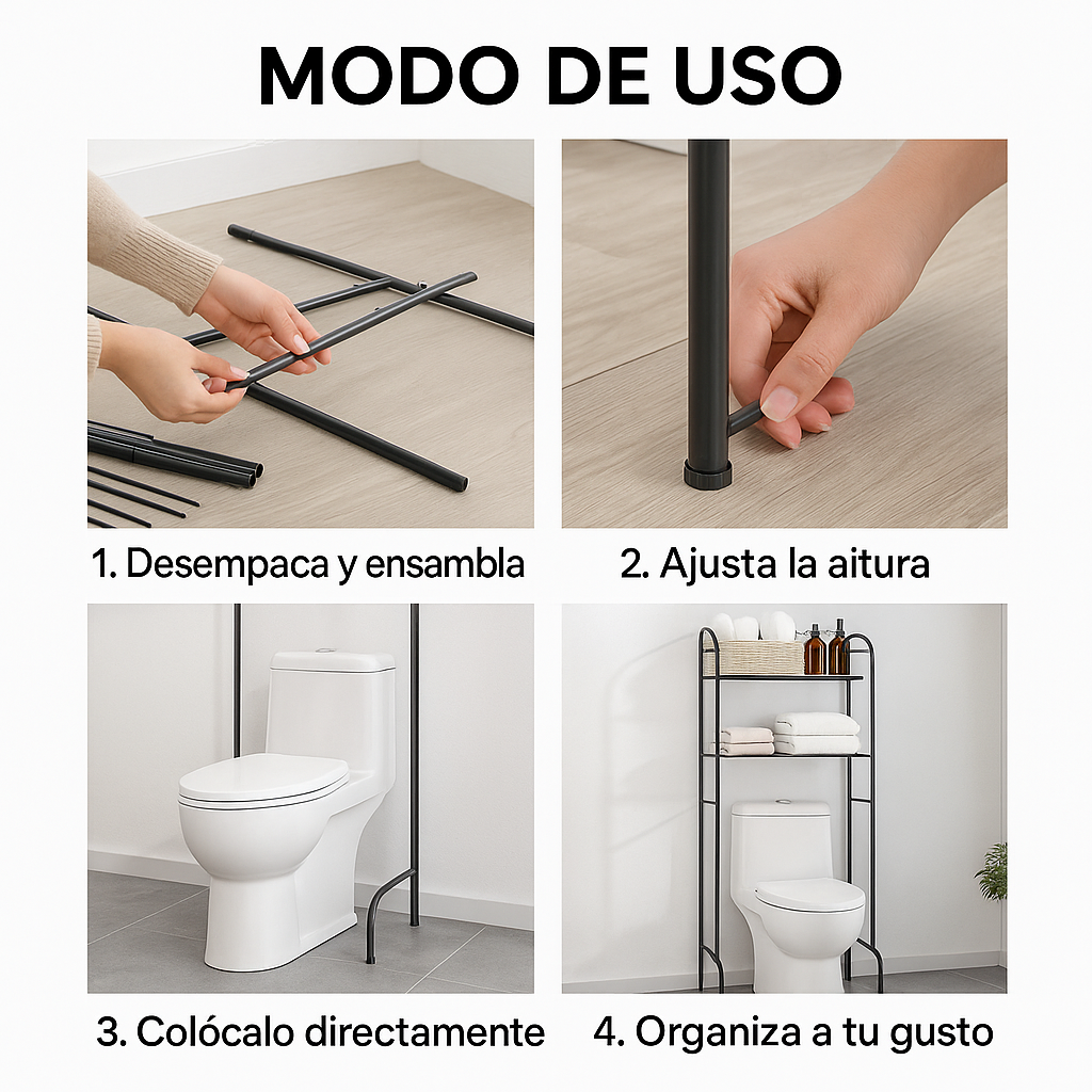 Estante Organizador 3 Niveles – Ahorra Espacio al Instante – Tu baño ordenado en solo minutos