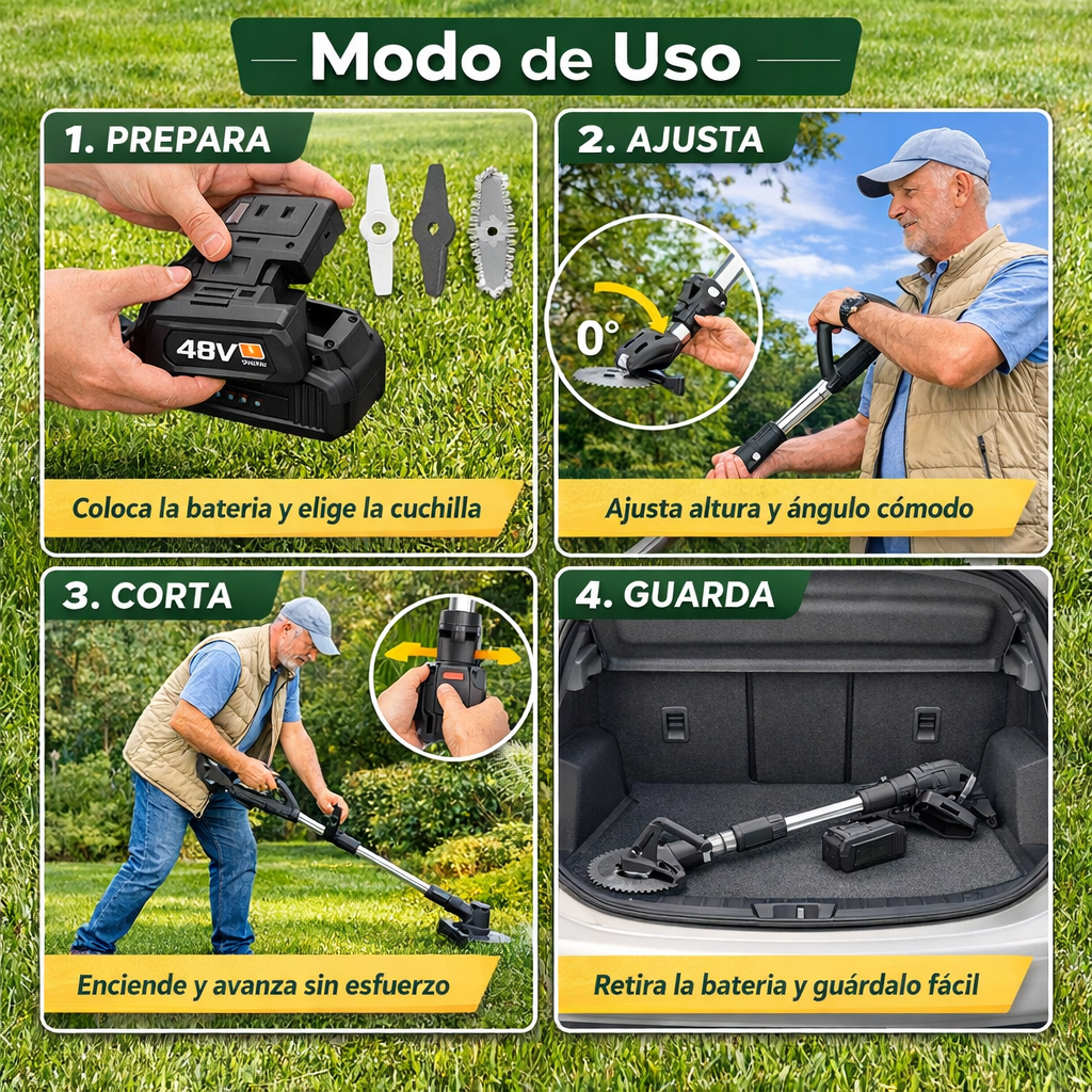 Cortadora de Césped Inalámbrica – Corte Fácil – Jardín Ordenado Sin Esfuerzo en Minutos