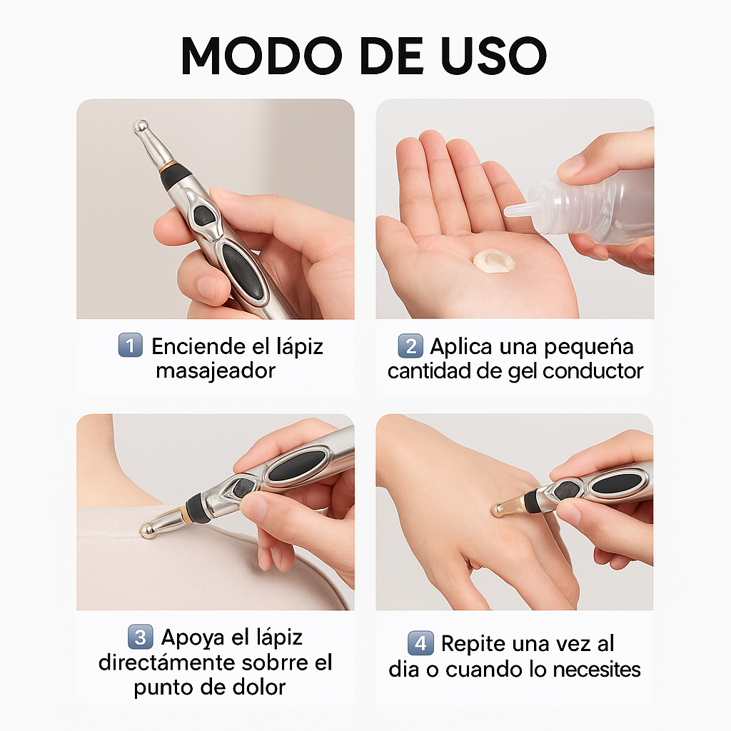 Lápiz Masajeador Eléctrico – Relaja músculos tensos – Alivio inmediato en solo 5 minutos