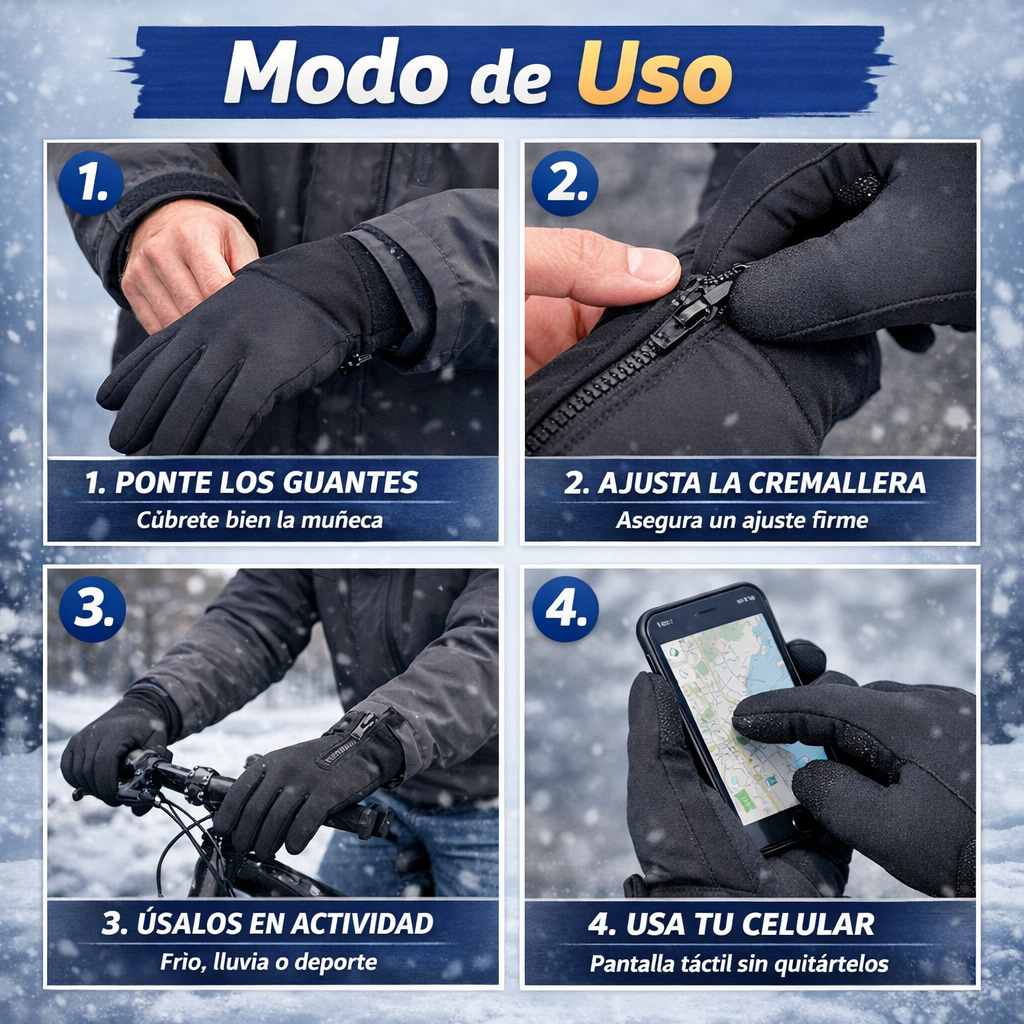 Guantes Térmicos Impermeables – Protección Total – Manos Calientes en Minutos