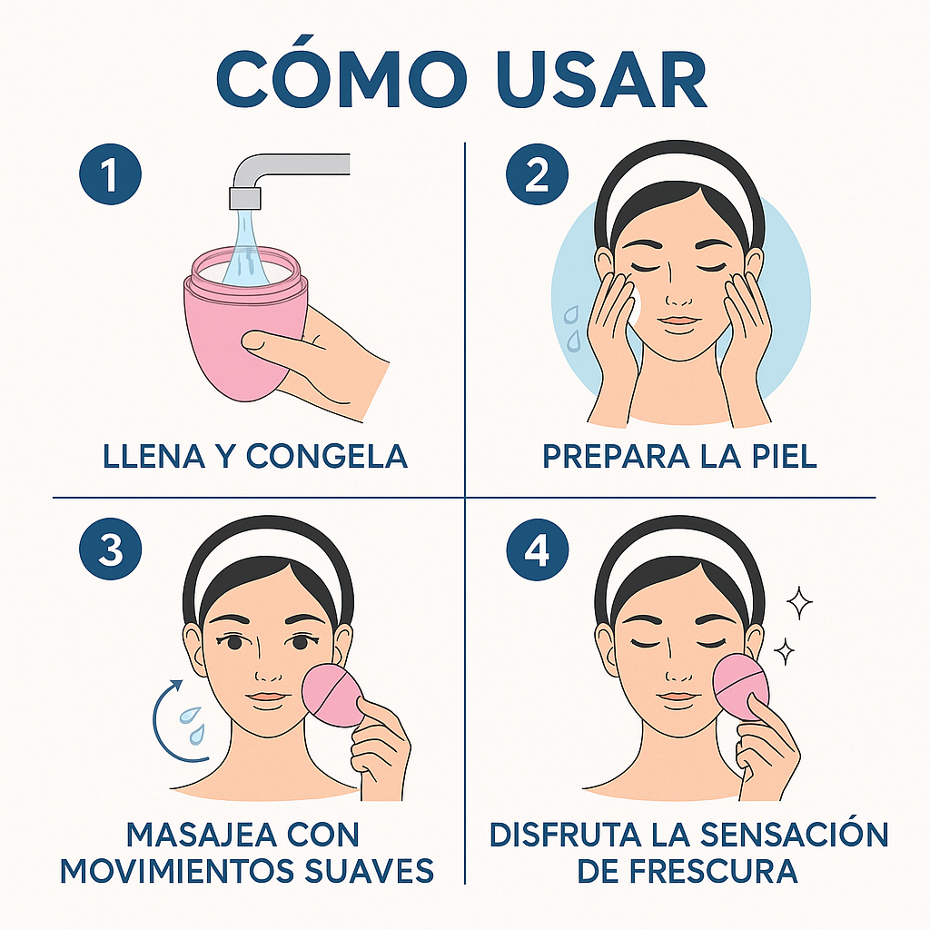 Masajeador Facial de Silicona – Reafirma y Descongestiona – Piel más fresca en solo 5 minutos
