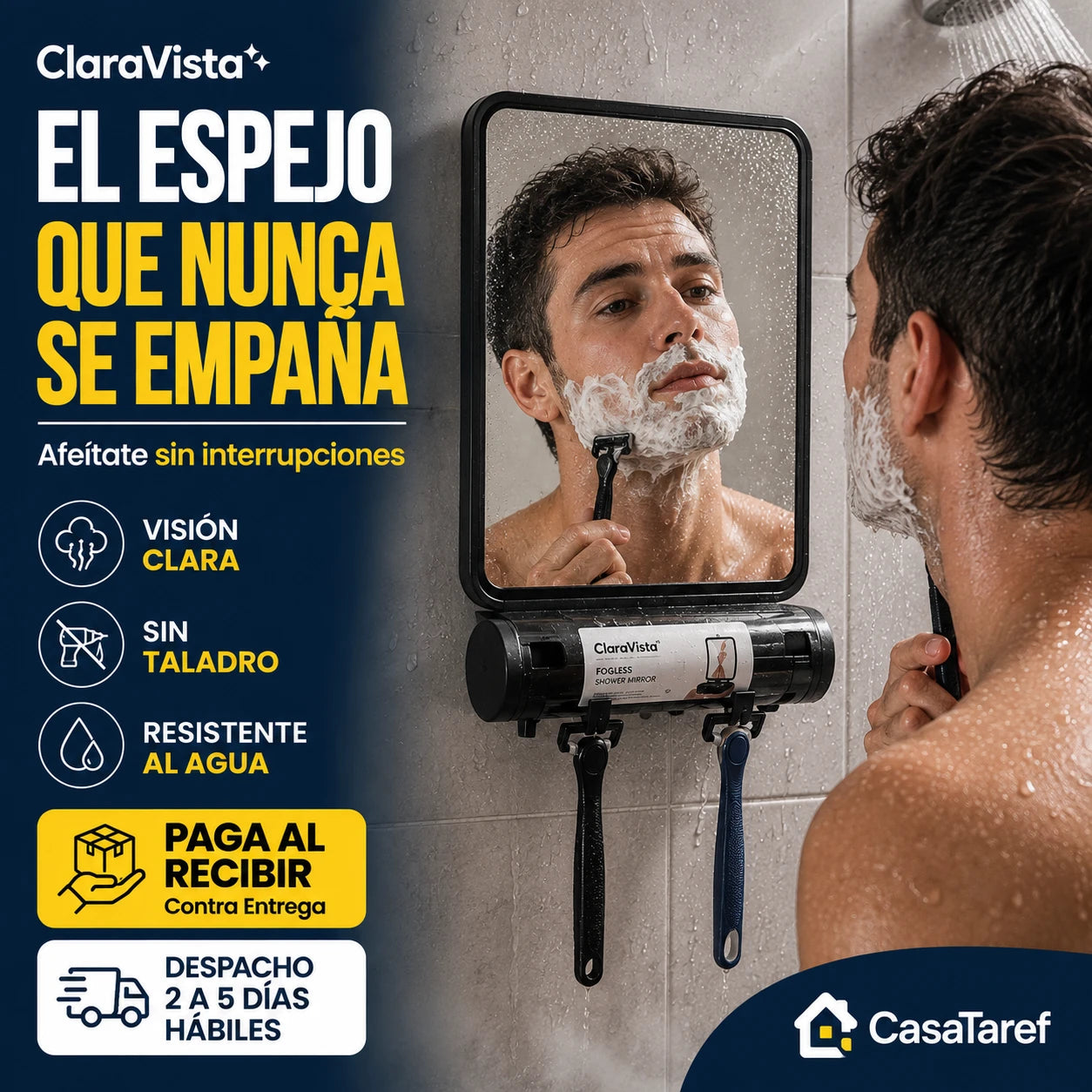 ClaraVista – El Espejo que Nunca se Empaña en la Ducha