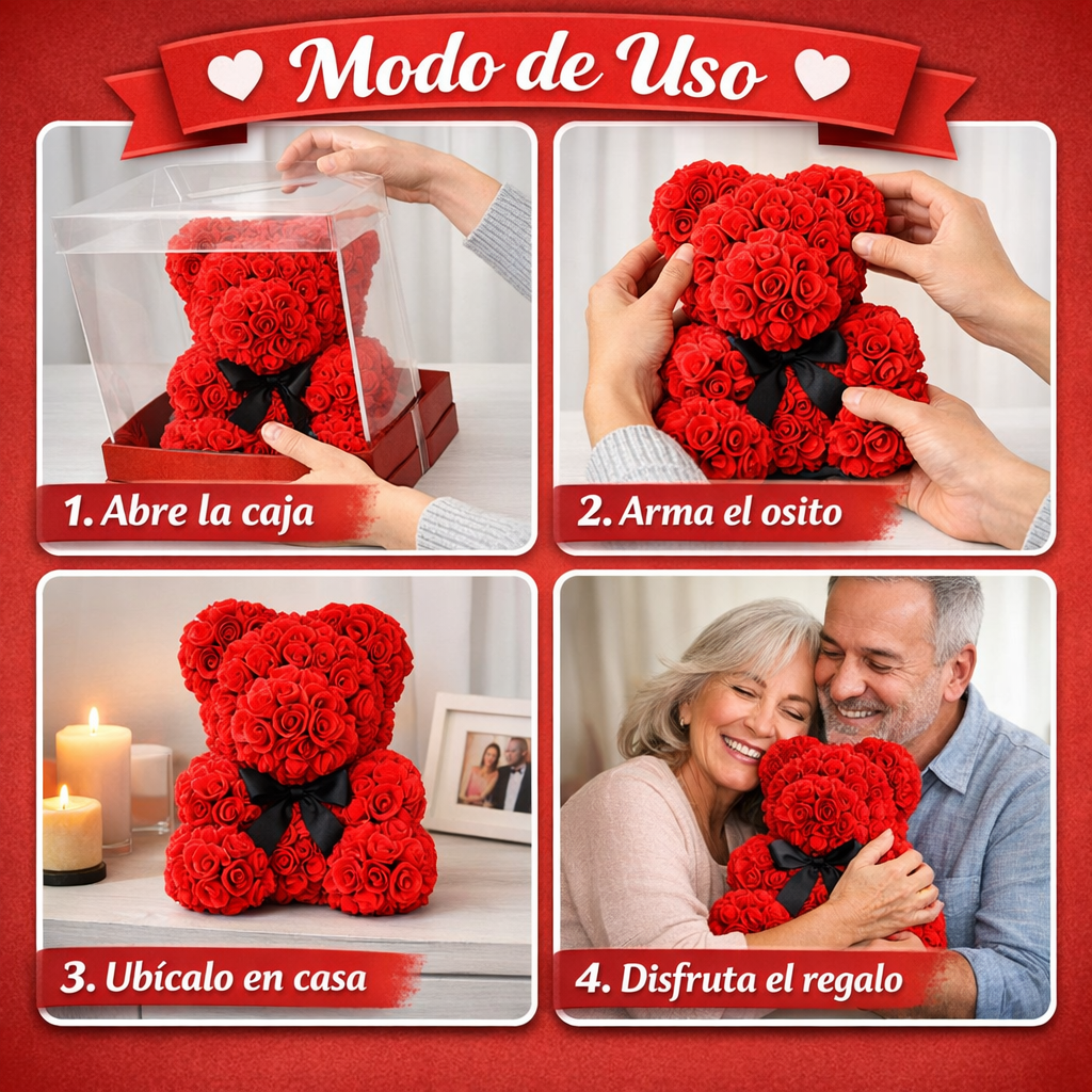 Oso de Rosas EVA – Regalo Romántico – Sorpréndela Este San Valentín