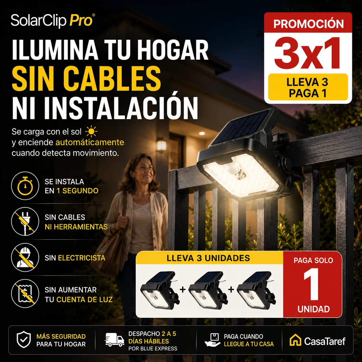SolarClip Pro — Ilumina tu hogar sin cables ni electricidad