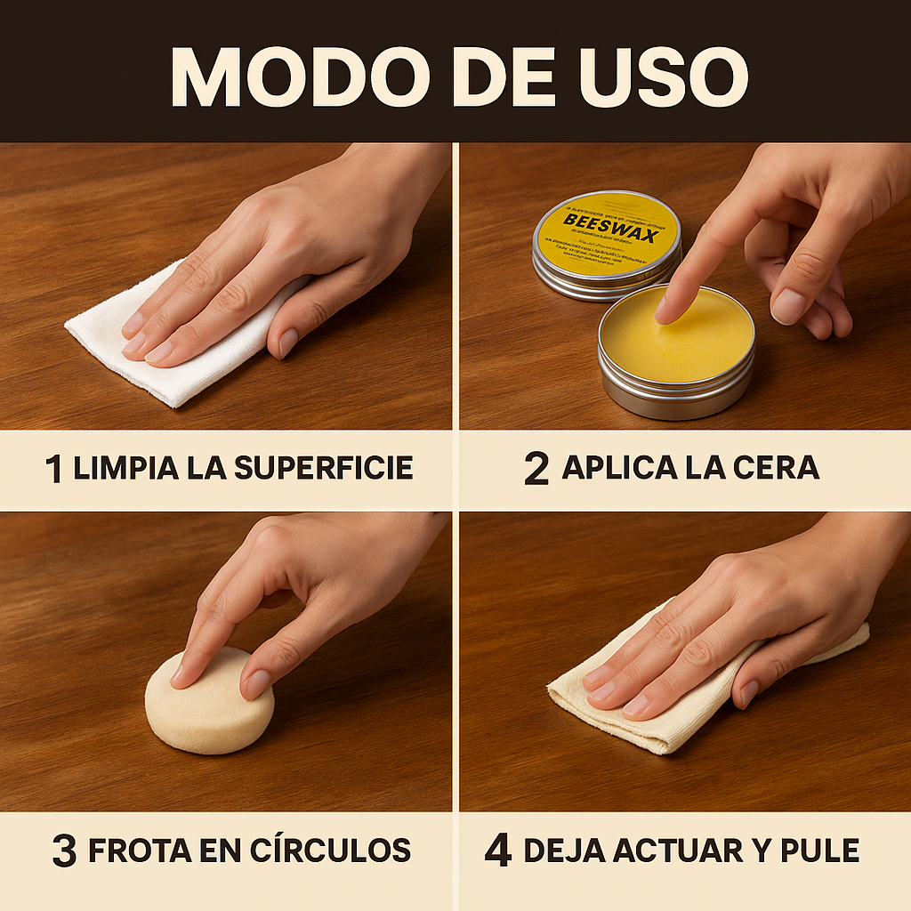 Cera Beewax Natural – Restaura y Protege la Madera – Brillo duradero y seguro en solo minutos