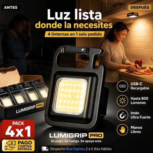 LumiGrip Pro — 4 linternas ultra compactas en 1 solo pedido