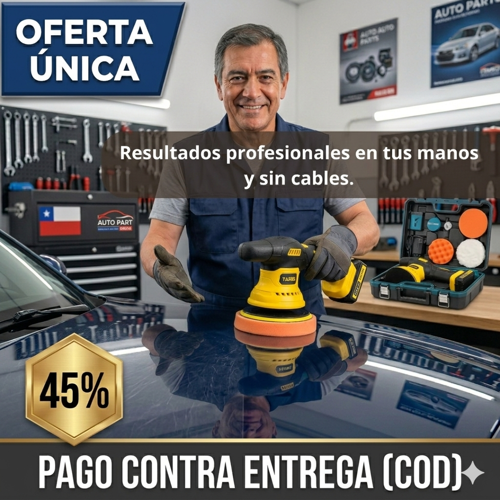 Pulidora Inalámbrica para Autos – Pule y Encera en Minutos – Brillo Profesional desde el Primer Uso