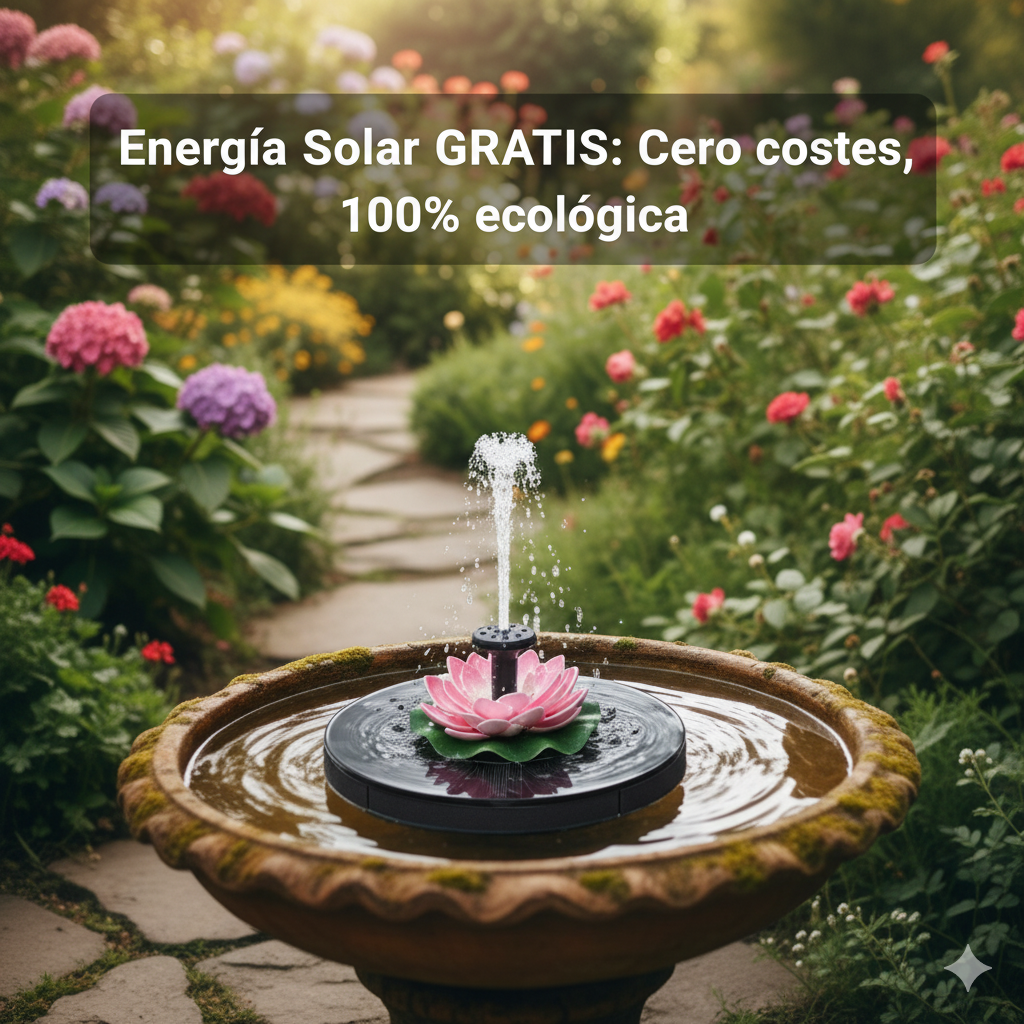 Fuente Solar Redonda – Embellece tu espacio exterior y crea un ambiente de paz en un día